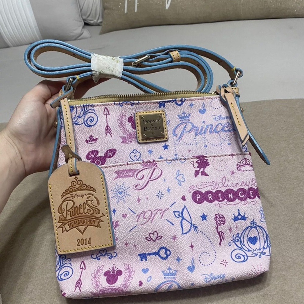 Dooney and Burke 1/2 marathon 2014 Disney Princess Pink and Blue Crossbody Bag